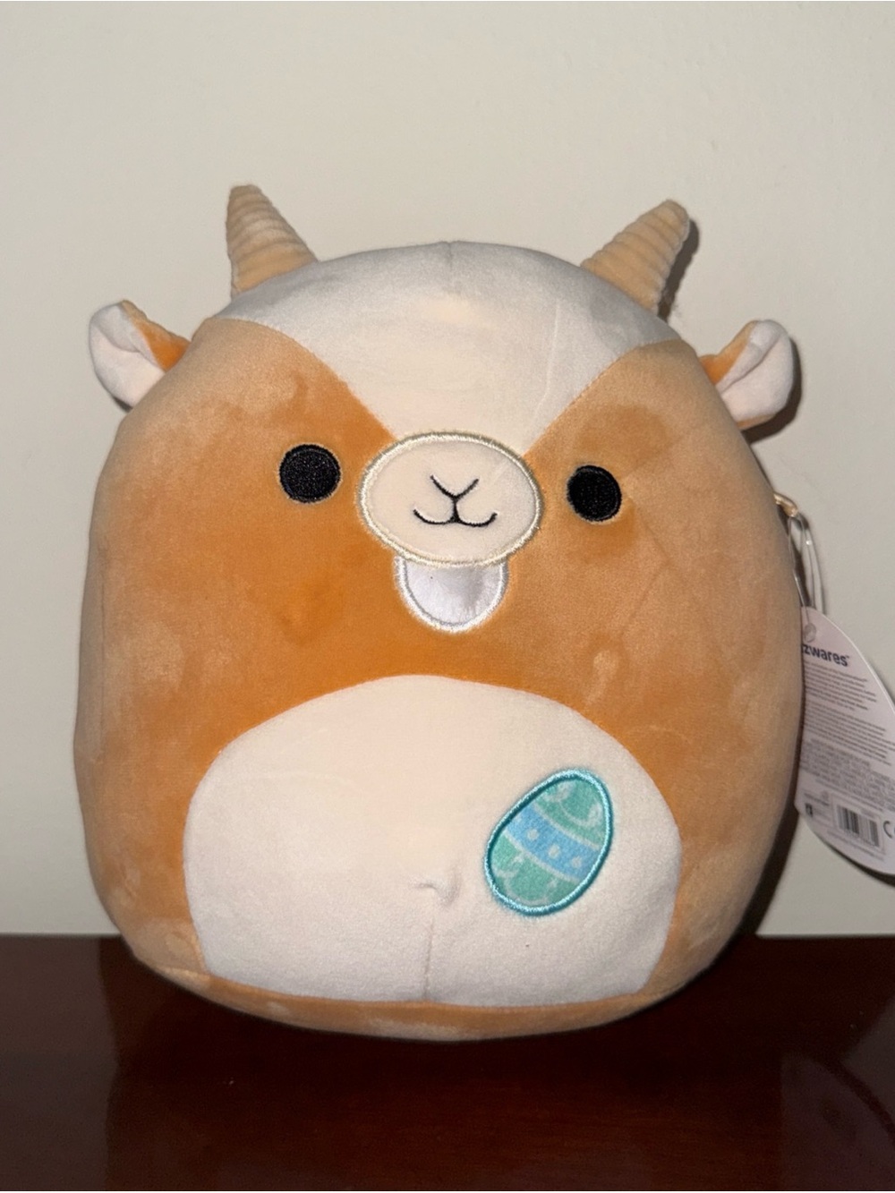NWT Squishmallows 2024 Grant Tan Goat Spring with Easter Egg 10” Plush